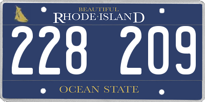 RI license plate 228209