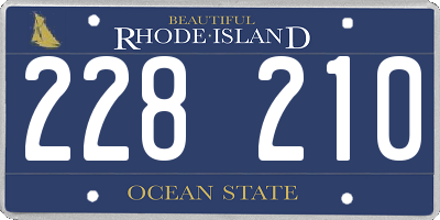 RI license plate 228210