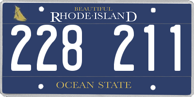 RI license plate 228211
