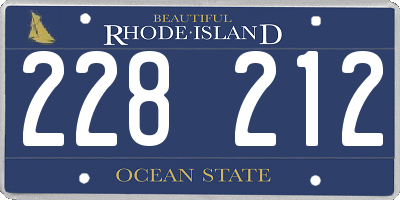 RI license plate 228212