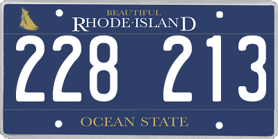 RI license plate 228213