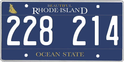 RI license plate 228214