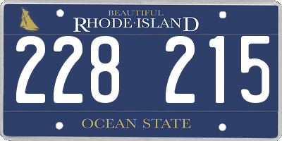 RI license plate 228215