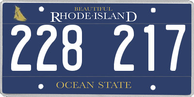 RI license plate 228217