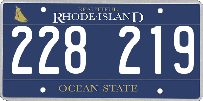 RI license plate 228219