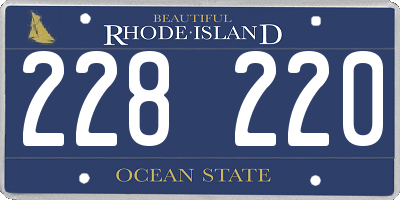 RI license plate 228220