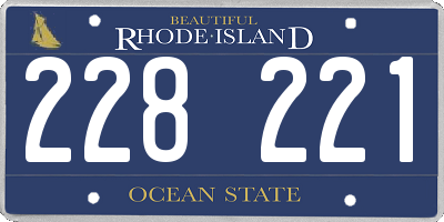 RI license plate 228221