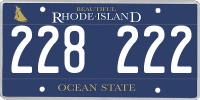 RI license plate 228222
