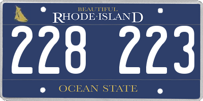 RI license plate 228223