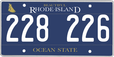 RI license plate 228226