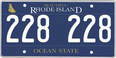 RI license plate 228228