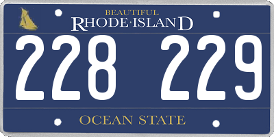 RI license plate 228229