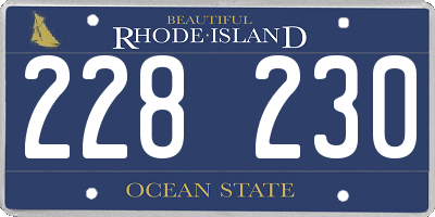 RI license plate 228230