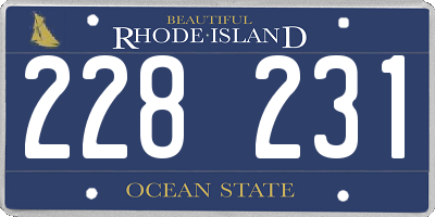RI license plate 228231