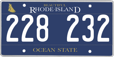 RI license plate 228232