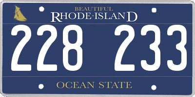 RI license plate 228233