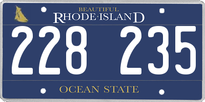 RI license plate 228235