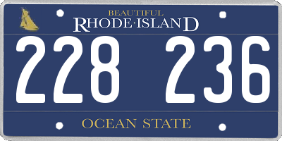 RI license plate 228236