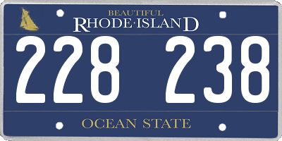 RI license plate 228238