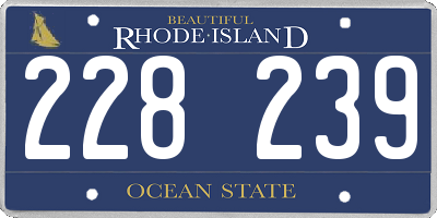 RI license plate 228239