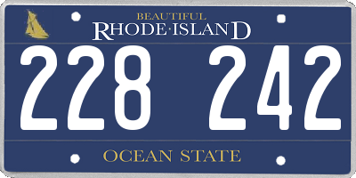 RI license plate 228242