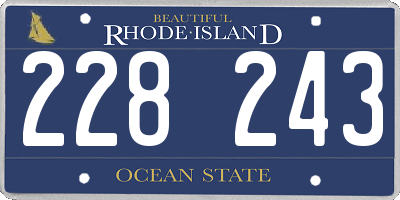 RI license plate 228243