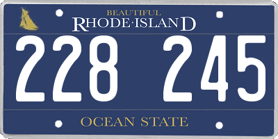 RI license plate 228245
