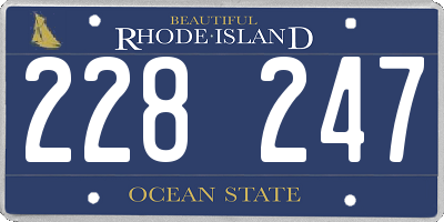 RI license plate 228247