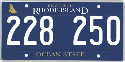 RI license plate 228250