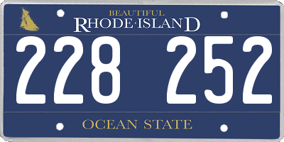 RI license plate 228252