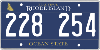 RI license plate 228254