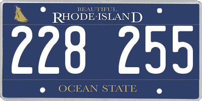 RI license plate 228255