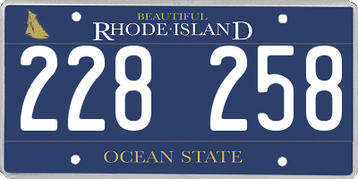 RI license plate 228258