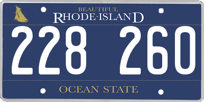 RI license plate 228260