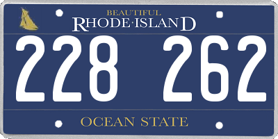 RI license plate 228262