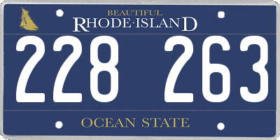 RI license plate 228263