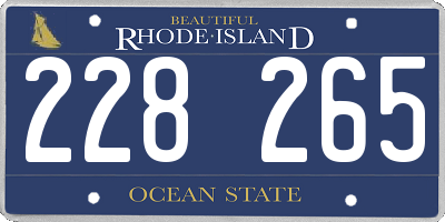 RI license plate 228265