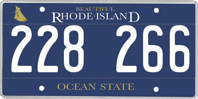 RI license plate 228266