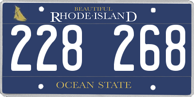 RI license plate 228268