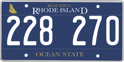 RI license plate 228270