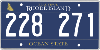 RI license plate 228271