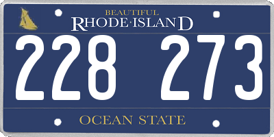RI license plate 228273