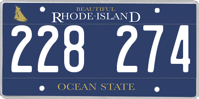 RI license plate 228274