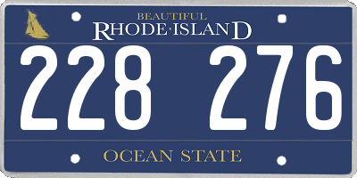 RI license plate 228276