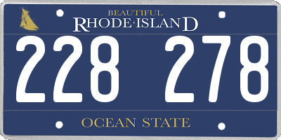 RI license plate 228278