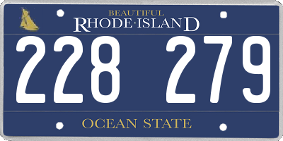 RI license plate 228279
