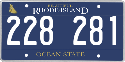 RI license plate 228281