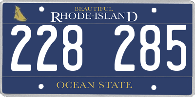 RI license plate 228285
