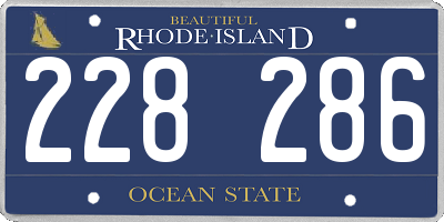 RI license plate 228286