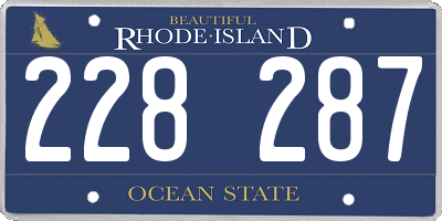 RI license plate 228287